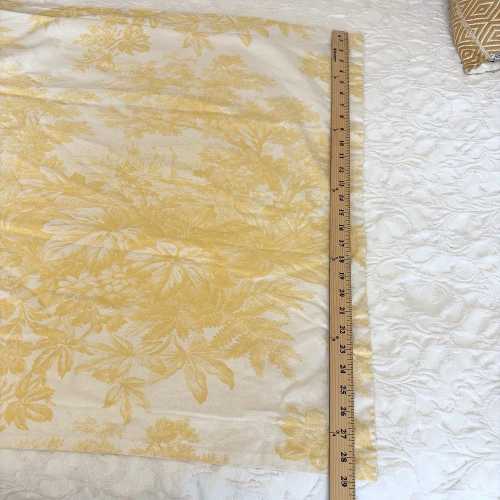 Pottery Barn Yellow Linen Cotton Matine Toile Euro Sham French Country Cottage